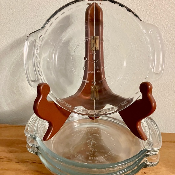 ANCHOR HOCKING  6" PIE 4 MINI PIE PLATES  CLEAR  FLUTED HANDLED CLEAR BAKEWARE - Picture 2 of 8